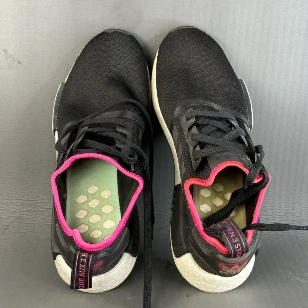 adidas NMD R1 Black Shock Pink athletic sneaker shoe men’s size 10.5